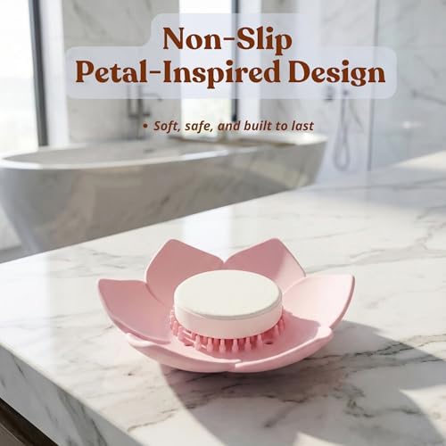 MESMOS Lotus Shower Steamer Trays, Silicone Soap Holder & Small Shower Steamer Dish, Self Draining Flower Tray for Spa Gifts, Self Care & Mom Relaxation - Image 3