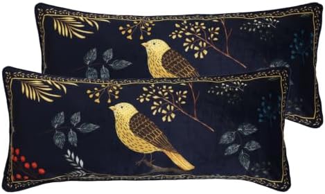 patdrea Designer Velvet Throw Pillow Cover,Set of 2,12"x28"-Doodle B by patdrea