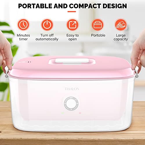 TASALON Hot Towel Steamer for Facials, Hot Towel Warmer Quickly Heats Up in 5 Minutes, Portable Towel Machine Fits 16 Mini Towels, Salon Equipment Towel Warmer for Facials, Spa, Massage, Pink - Image 4
