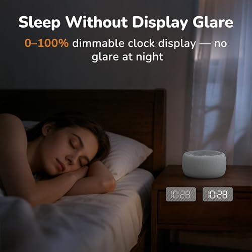 Buffbee Alarm Clock with Sound Machine for Bedrooms – 2-in-1 White Noise Machine for Sleep, Gentle Wake-Up with Soft Alarm Sounds, Ambient Night Light, Plug-in, Sleep Better, Wake Gently - Image 6
