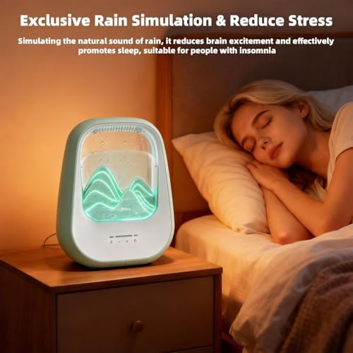 8-in-1 White Noise Sound Machine with Rain Drop Real Sound, Green - Image 4