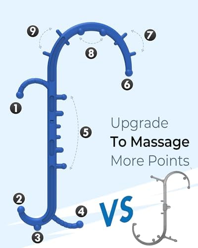 Back and Neck Massager for Pain Relief Deep Tissue, Upgraded Full Body Trigger Point Cane Massage Tools, Massage Stick Pressure Point Hook, Muscle Knot Remover Tool (Blue) - Image 4