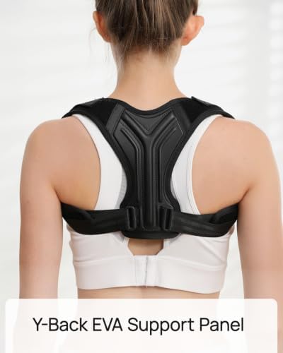 Confident Women Posture Corrector, Easy-Adjust Upper Back Brace, Black - Image 4