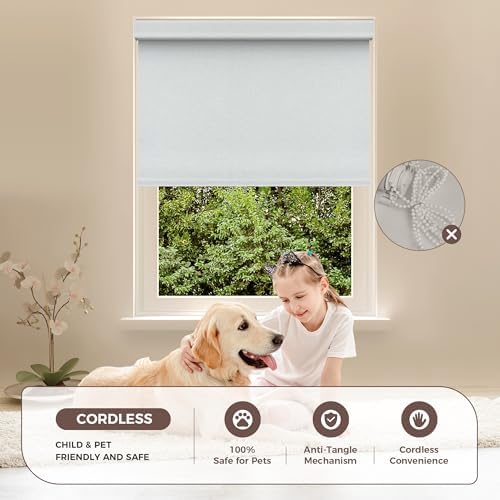 Allesin zen No Drill No Tools Light Filtering Roller Shades for Windows, UV Protection, Free-Stop, Cordless Roller Blinds, Custom Blinds for Home, Office, Bedroom, White-Light Filtering, Custom Size - Image 6