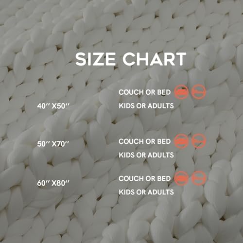 YnM Cooling Chunky Throw Blanket, Medium-Weight, Hand Knitted, Skin Friendly, Ventilated and Breathable, Machine Washable, Home Décor Piece for Couch, Sofa and Bed (White, 40x50 Inch) - Image 5