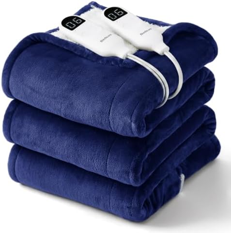 Bedsure Heated Blanket King Size, Dual Control Electric Blanket, Navy by Unknown