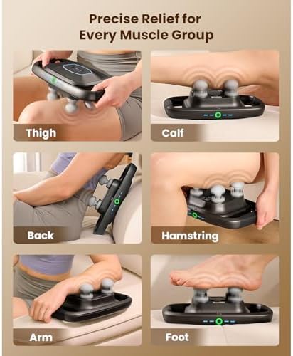 BOB AND BRAD A1 4-Head Massage Gun Deep Tissue, FSA Eligible/HSA Eligible, 4X Pain Relief Efficiency, Replaceable Massager Heads & Plate, Electric Percussion Massage Gun Tool for Back, Leg, Muscle - Image 4
