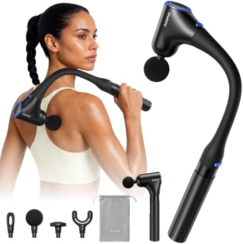 RENPHO Reach Curve Massage Gun with Extension Handle, 4-in-1 Massager by Unknown