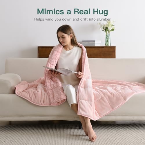 Lofus 20 lbs Weighted Blanket for Adults Queen Size 60" x 80", Pink - Image 5