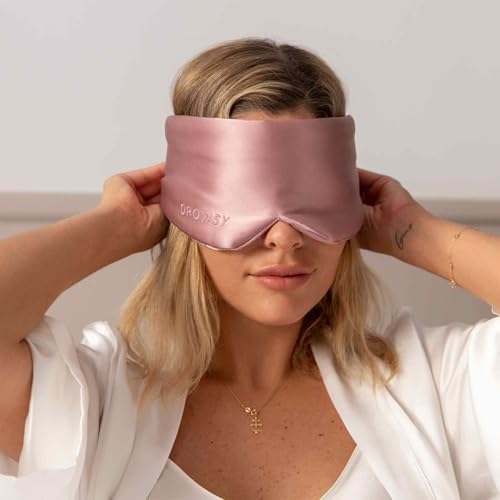 DROWSY Silk Sleep Mask Set - Face-Hugging, Padded Silk Cocoon for Luxury Sleep in Total Darkness - Eye Masks for Sleeping & Travel, 100% Pure Mulberry Silk, Adjustable - Blue & Rose (Set of 2) - Image 6