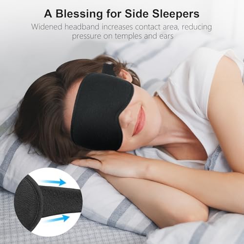 Gritin 100% Blackout Sleep Eye Mask for Women Men, Zero Pressure Sleep Mask - Image 5