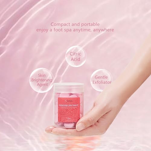 NOVAL Pedicure Spa Tablet - Fast Dissolving, Gentle & Portable Foot Soak for Softening Calluses & Hydrating Skin, Rose Scent - Image 4