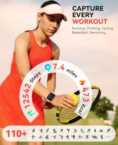 Smart Watch for Women Men- Answer/Make Call, IP68 Waterproof Fitness Step Tracker Watch with Sleep Monitor/Activity Counter/110+ Sport Mode, Smartwatch for Andriod iPhone Compatible, Gold - Image 3
