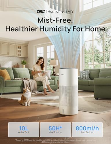 DREO Smart Evaporative Humidifier for Large Room up to 1000ft², 10L Tank - Image 2