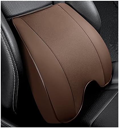 Memory Foam PU Leather Lumbar Pillow - Car Middle/Lower Back Support Pillow - Suitable for Car Seats, Office Chairs, Recliners, etc. (Brown) by ZLOHPAE