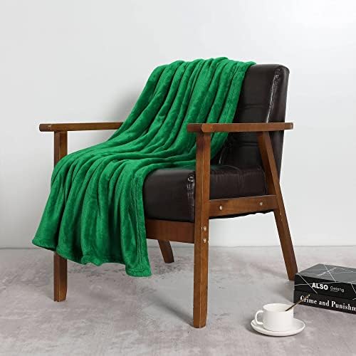 NANPIPER Fleece Blankets, Super Soft Flannel Fuzzy Blanket for Couch, Luxury Cozy Lightweight Microfiber Dog Blanket-Throw Size,Emerald Green - Image 5