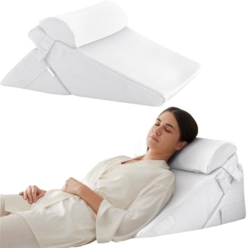 Bedluxe Wedge Pillow Set for After Surgery, Orthopedic Bed Wedge, White by Bedluxe