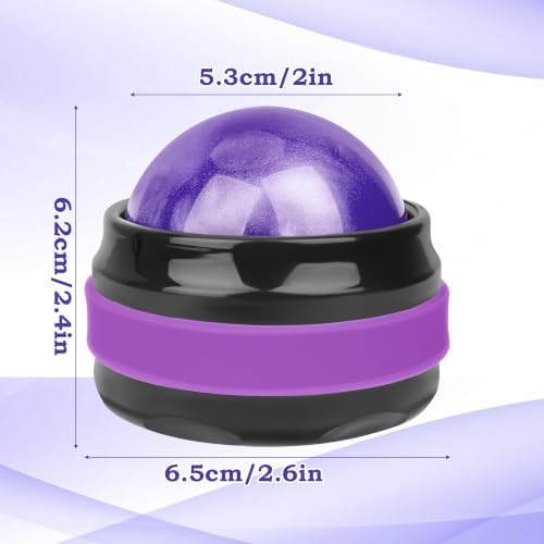 Coolrunner Massage Ball, Manual Roller Massager, 2-Pack Handheld Self Massage Therapy and Relax Full Body Tools for Sore Muscles, Shoulders, Neck, Arms, Legs, Back, Foot, Body (Pink+Purple) - Image 2