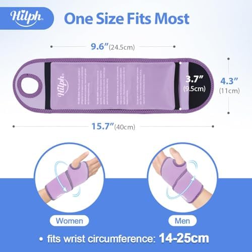 Hilph Wrist Ice Pack Wrap, Carpal Tunnel Relief Wrist Brace with Gel Pack - Image 7