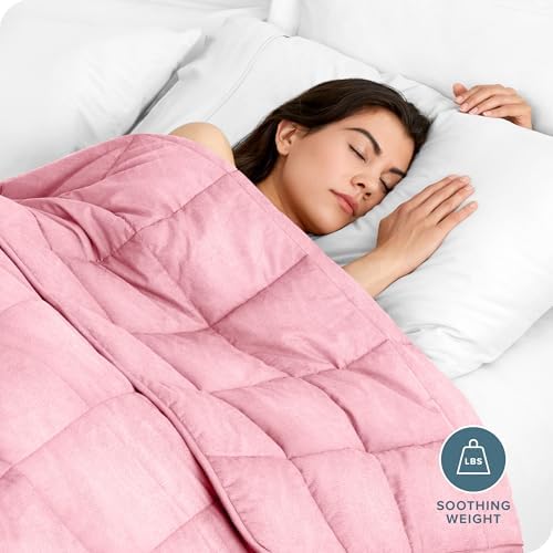 Bare Home Minky Fleece Weighted Blanket (Light Pink, 60"x80" 17lbs) - Image 2