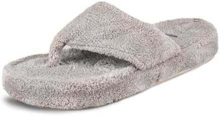 Acorn Women's Spa Thong Slippers with Cloud Contour Comfort - Arch Support and Plush Fluffy Terry Lining, Perfect for Beach, Camping, Poolside, or Bathroom Wear by AcornFootwear