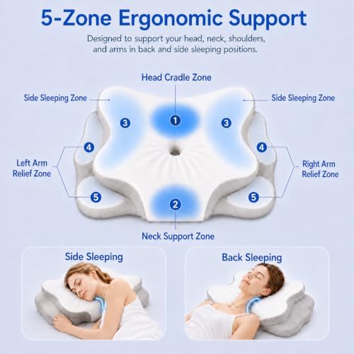 Cervical Neck Pillow for Pain Relief,Memory Foam Ergonomic Pillow - Image 4