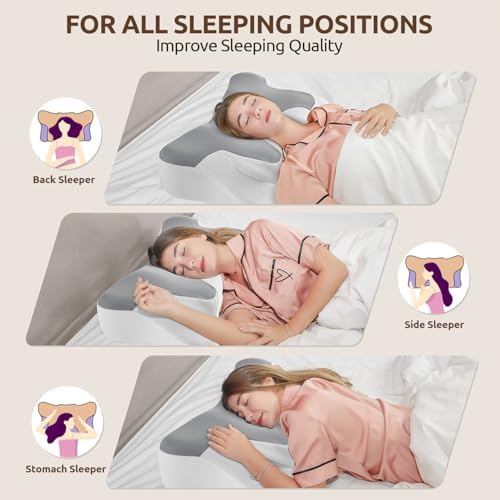 DONAMA Cervical Neck Pillow for Pain Relief,Odorless Contour Memory Foam Pillows with Cooling Pillowcase Cozy Sleeping, Orthopedic Ergonomic Bed Pillows for Side Back Stomach Sleepers - Image 5