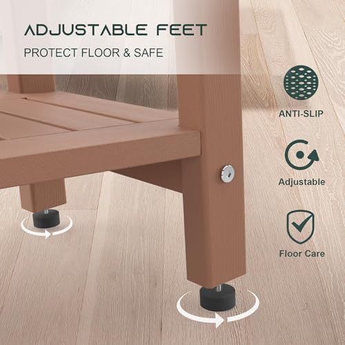 Waterproof HDPE Shower Bench for Inside Shower, Shower Stool, Brown - Image 5