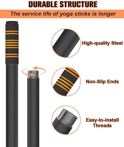 Queension 5ft Yoga Stick Adjustable Stretching Bar for Mobility & Balance - Image 3