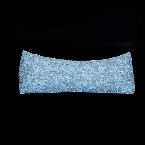 Buckwheat Neck Support Pillow Cervical Neck Cylinder Bolster Pillow,Buckwheat Hulls Adjustable Roll Pillow,Neck Pain Relief for Back and Side Sleepers Round Pillows for Lunch Break blue, 6*15 inch by GLORYSEASON