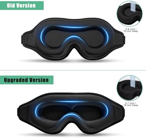 BeeVines 3D Molded Sleep Mask, Blackout Eye Masks for Sleeping (2 Packs) - Image 2