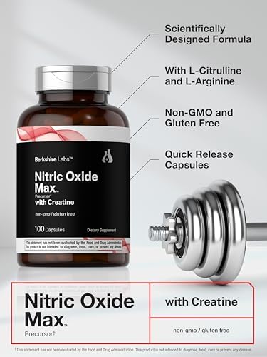 Horbäach Nitric Oxide Supplement with Creatine Monohydrate | 100 Capsules - Image 4