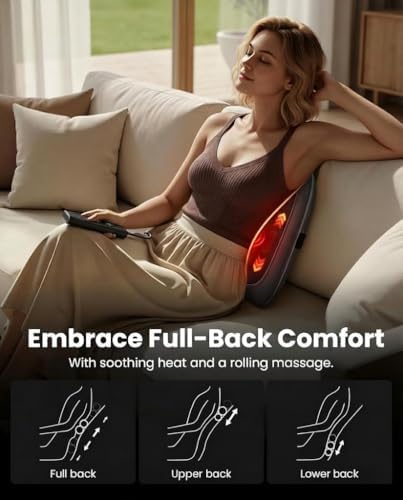 BOB AND BRAD Back Massager for Pain Relief Deep Tissue, FSA EZBack Pro Corded 4D Kneading Shiatsu Back Massager with Heat, HSA Eligible Up and Down Rolling Massage at Office Home, Gift for Man - Image 2
