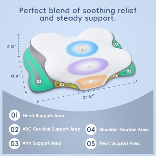 Cervical Neck Pillow,Ergonomic Memory Foam Pillow for Neck Pain Relief - Image 2