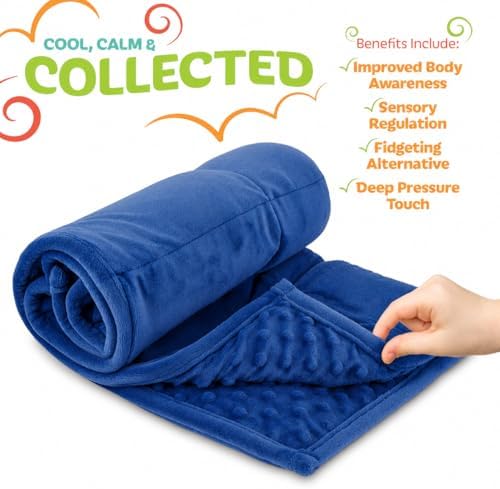Kidaddle 7lb Weighted Blanket for Kids (Blue) 19x22 Inch, Plush Minky Weighted Lap Pad with Travel Bag - Image 3