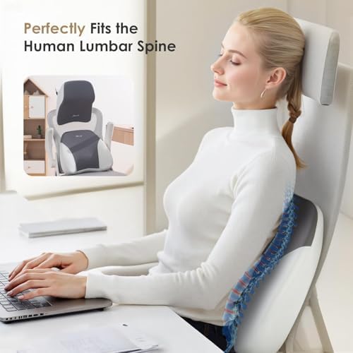 FLORICH Upgrade Lumbar Support and Car Neck Pillow, Back Support and Headrest Pillow for Car Seat Driver, Memory Foam Back Neck Support Pillow and Car Seat Lumbar Support for Car Office Chair - Gray - Image 5