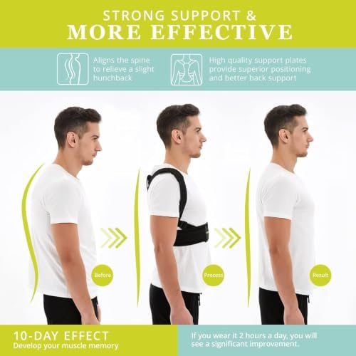 SHAPERKY Posture Corrector for Women and Men - Adjustable Upper Back Brace - Breathable Back Support straightener - Providing Pain Relief from Lumbar&Shoulder XL - Image 3