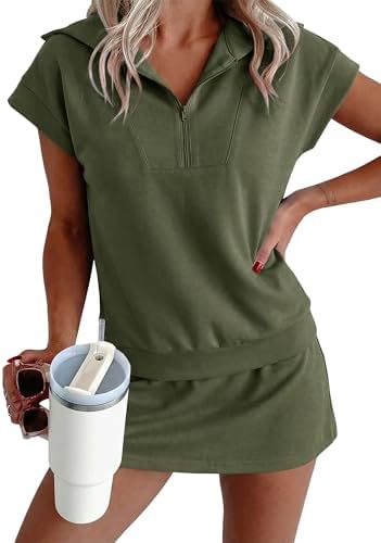 StunShow Two Piece Skirt Set for Women Summer Outfits Workout Athletic Skort Sets Sweatsuits Matching Sets Women Clothing by StunShow
