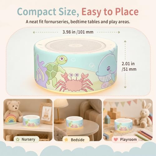 Kipcush White Noise Machine for Baby & Adults, Sleep Sound Machine with 30 Soothing Sounds, 8-Color Night Light, Memory Function, White Noise for Sleeping, Nursery, Office, Travel, Relaxation - Image 7