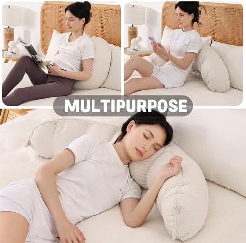 Peallow(Pat. Pend) – Long Round Body Pillow for Adults, Bolster Pillow for Sleeping, Soft and Supportive Pillow for Sleeping & Lumbar Support (Misty White,47") - Image 6