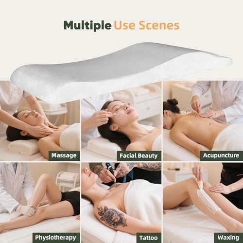 FAHKNS Lash Bed Topper, Ergonomic Lash Bed Foam Topper, High Density Foam Massage Table Pad, Curvy Esthetician, Washable Massage Table Padding Cushion for Beauty Salon, 70.8in×23.6in, Milky White - Image 7