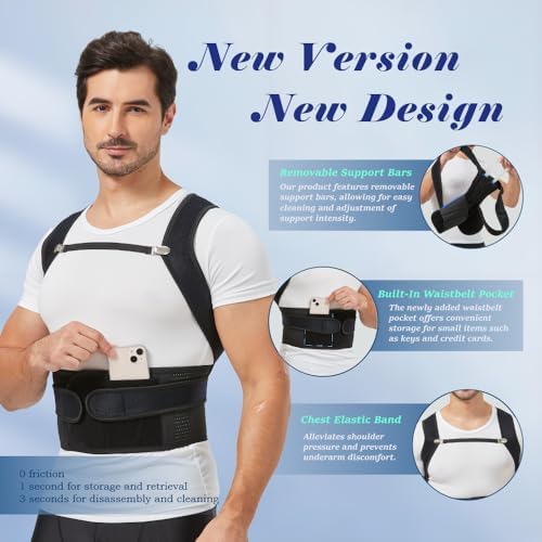 Posture Corrector for Women and Men, Upper and Lower Back Brace for Back, Shoulder, Neck Pain Relief, Fully Adjustable Back Straightener for Scoliosis, Hunchback, Hump, Thoracic, Lumbar Support - Image 3