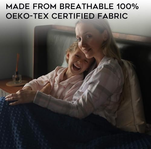 YnM Exclusive Cooling Rayon & Cozy Velvet Dual-Sided Cover for Weighted Blanket (48''x72'') - Blue Grey - Image 6