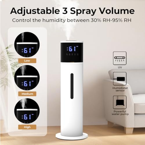 VENTISOL Large Humidifiers for Bedroom, 16L/4.2Gal Quiet Cool Mist Humidifier for Home Large Room, Top Fill Humidifiers for Baby Nursery, Living Room, White - Image 4