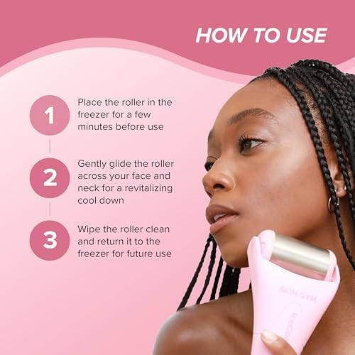 SKIN GYM IceCool Stainless Steel Ice Roller for Face | Cryo Facial Ice Roller for Puffiness & Redness Relief | Cold Face Roller to Tighten Pores & Soothe Skin - Image 5