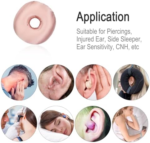 Washable Silky Satin Ear Piercing Pillow with Removable Pillowcase Smooth Cooling Donut Pillows Hole for Ear Pain Relief CNH Sleeping Pressure Sore Side Sleepers Ear Guard Protector, Coral - Image 7