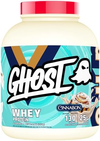 GHOST Whey Protein Powder, Cinnabon - 5LB, 25G of Protein by GHOST