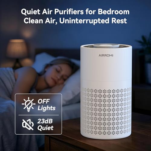 AIRROMI Air Purifier for Bedroom with HEPA 3-in-1 Filter, Pet Air Purifier for Home Cat Pee Smell, Covers Upto 990 Ft², Quiet 360° intake Air Cleaner for pet hair,allergies,Dust,Smoke A2001 White - Image 6