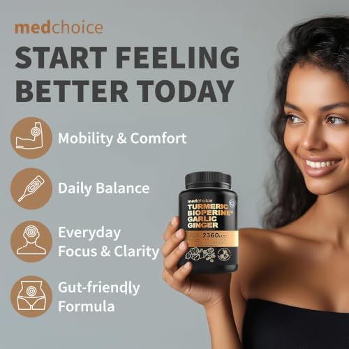MEDCHOICE 4-in-1 Turmeric Joint Support with Garlic & BioPerine, 120ct - Image 4