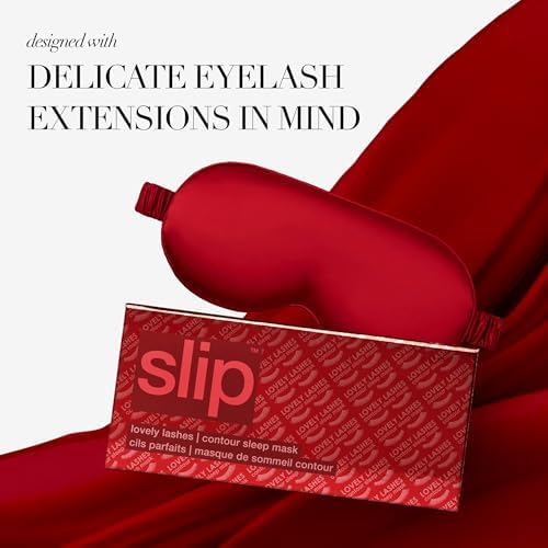 Slip Silk Contour Sleep Mask, Scarlet - Lash-Friendly Design, Blocks Light - Image 4